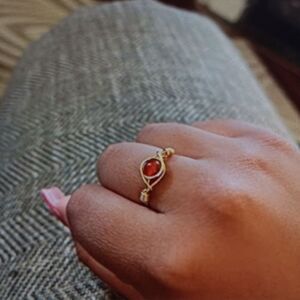 New Carnelian Crystal Gemstone Ring Size 8 New In Box‎